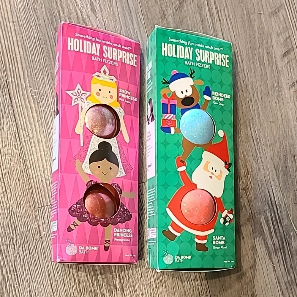 4 Da Bomb Bath Fizzers Reindeer & Santa Bomb Pack & Snow & Dancing Princess